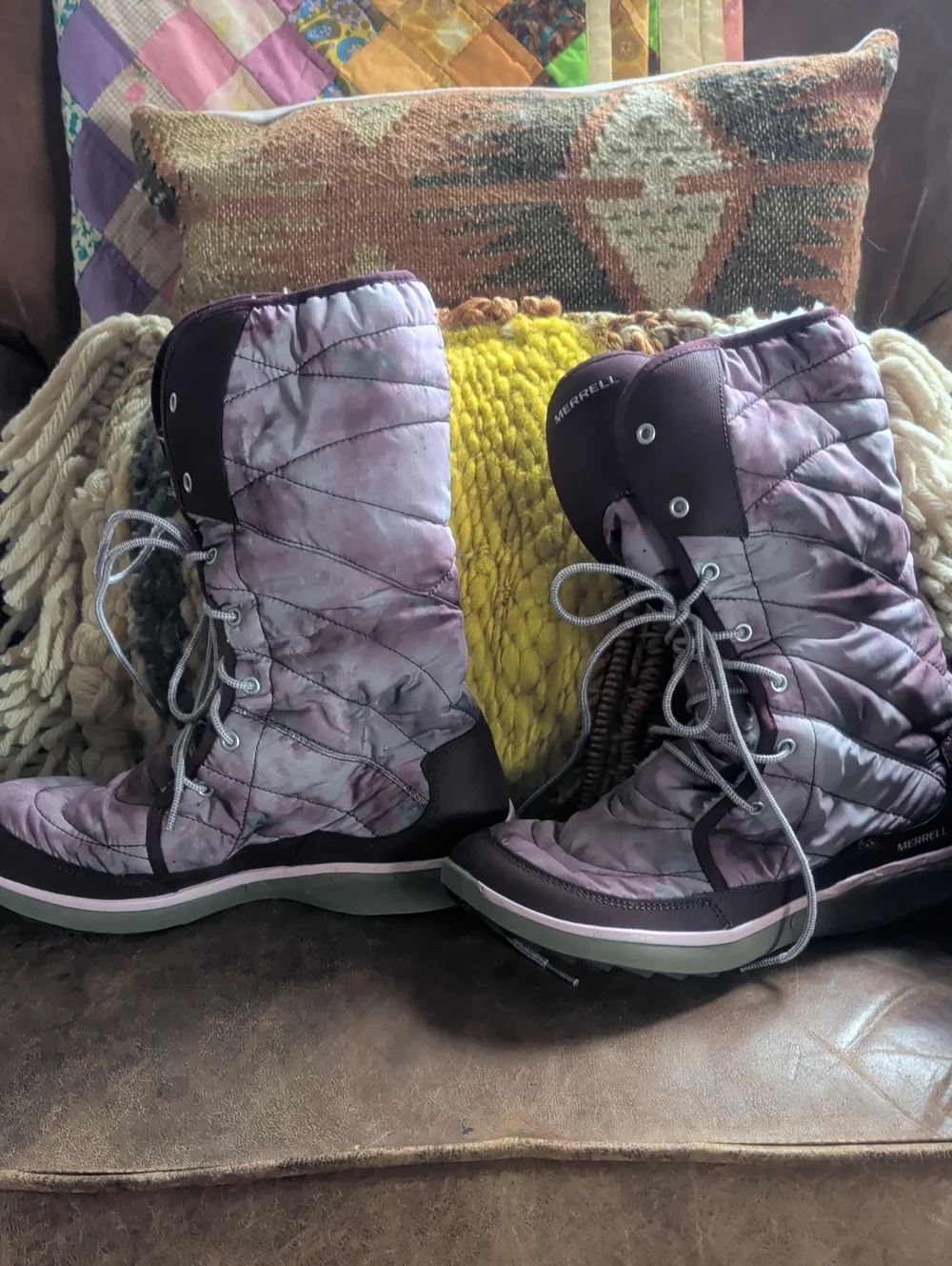 NWOT Merrell Women's Plum Quilted Lace-Up Winter Boots